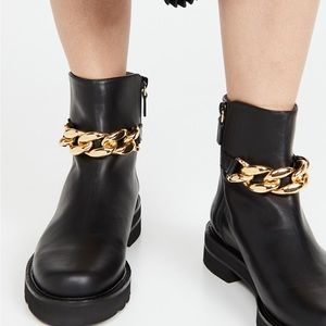 Stuart Weitzman Lift chain leather bootie